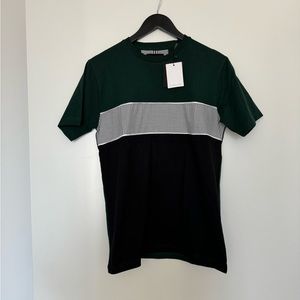 Denim & Flower Ricky Singh Panelled Houndstooth Shirt NWT